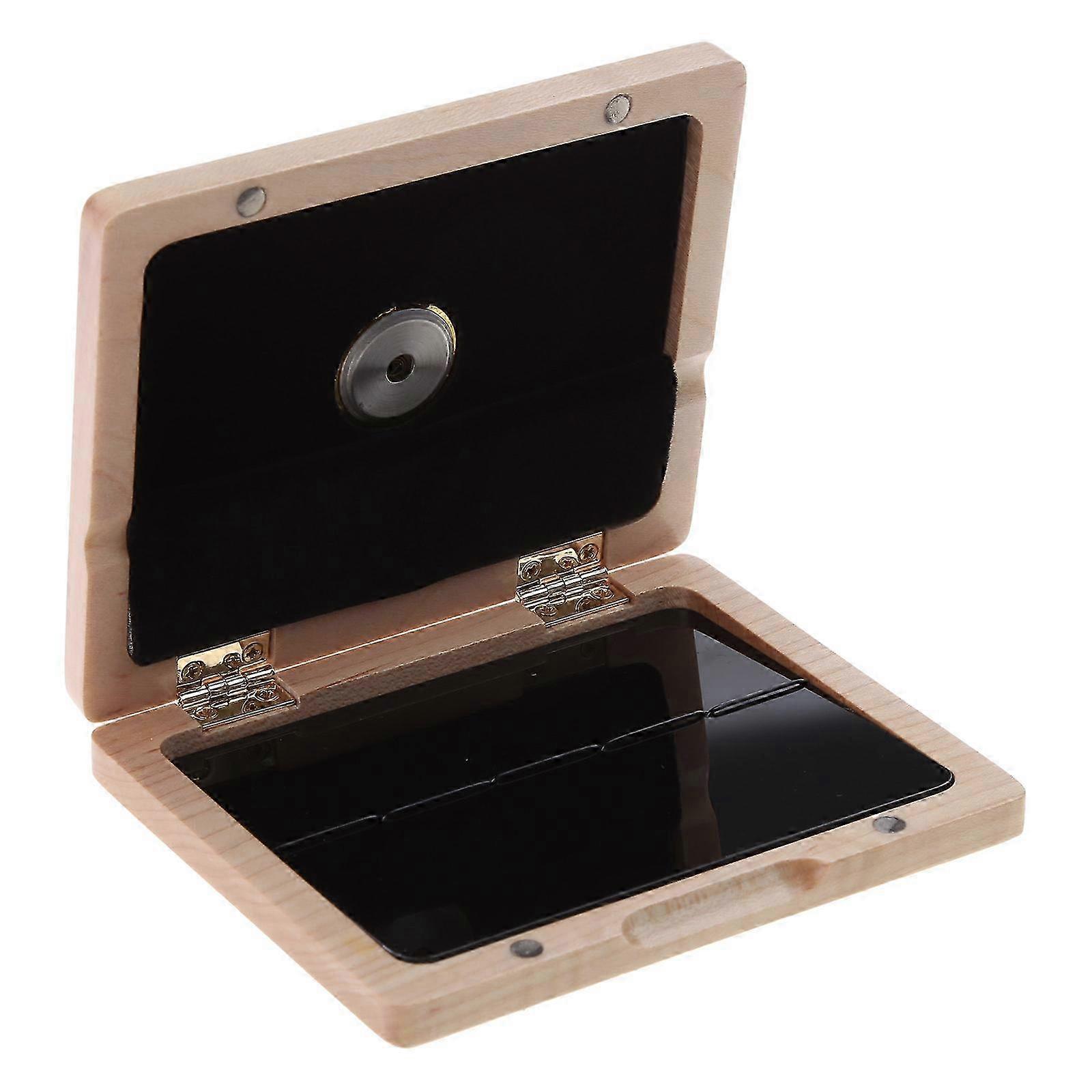 Saxophone Reeds Storage Box Saxophone Clarinet Oboe Reeds Cases Universal Reed Guard Box with Hygrometer Durable raw wood color 2025