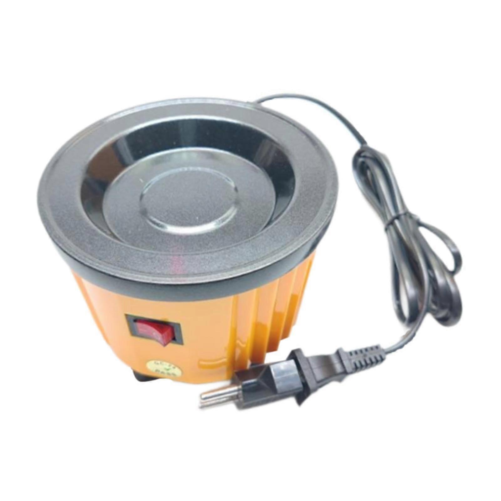 Hot Glue Pot Electric Melting Pot 100 W Tool 60 ml Antislip Professional Portable Hot Glue Pan EU Plug Adapter for Table Tops, Yellow