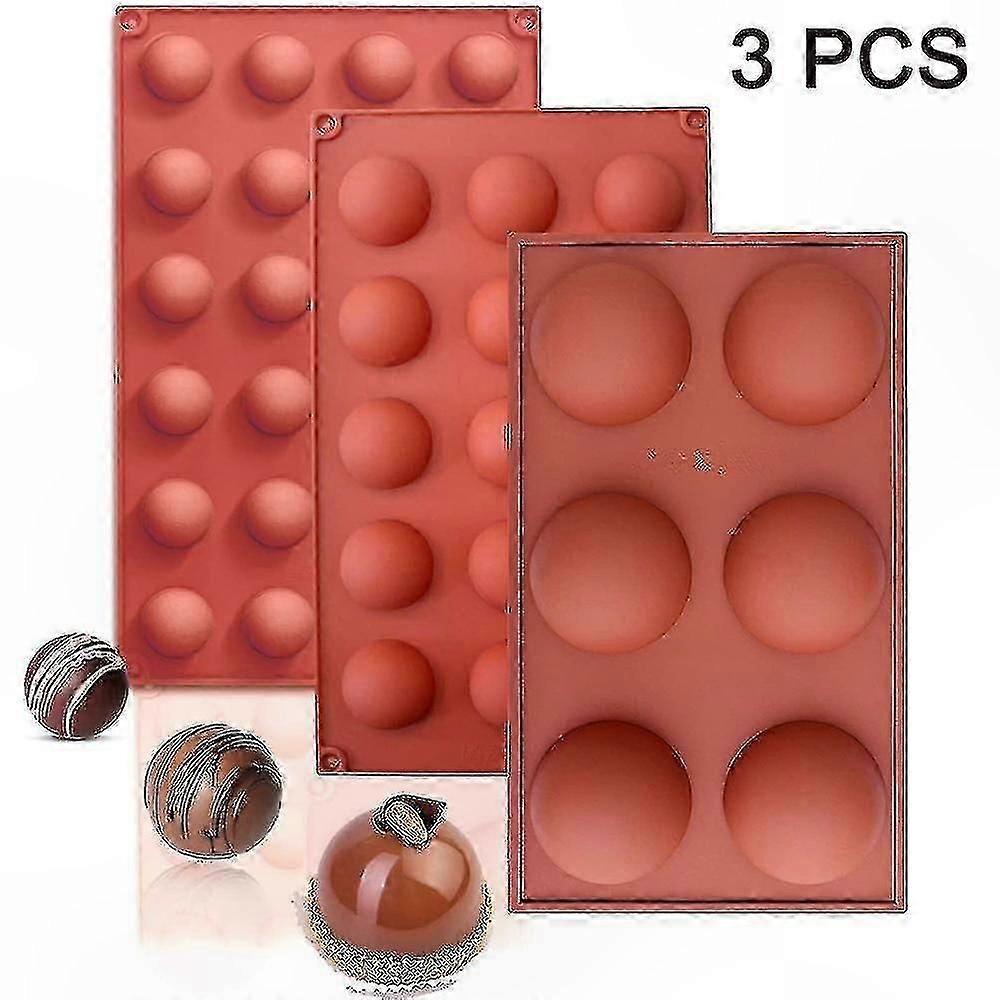 Silicone Semi Sphere Mold, 3 Sizes & Packs for Chocolate Crafting