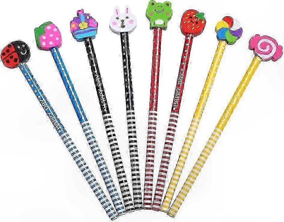 50-Pack Assorted Color Pencil and Eraser Combo Set