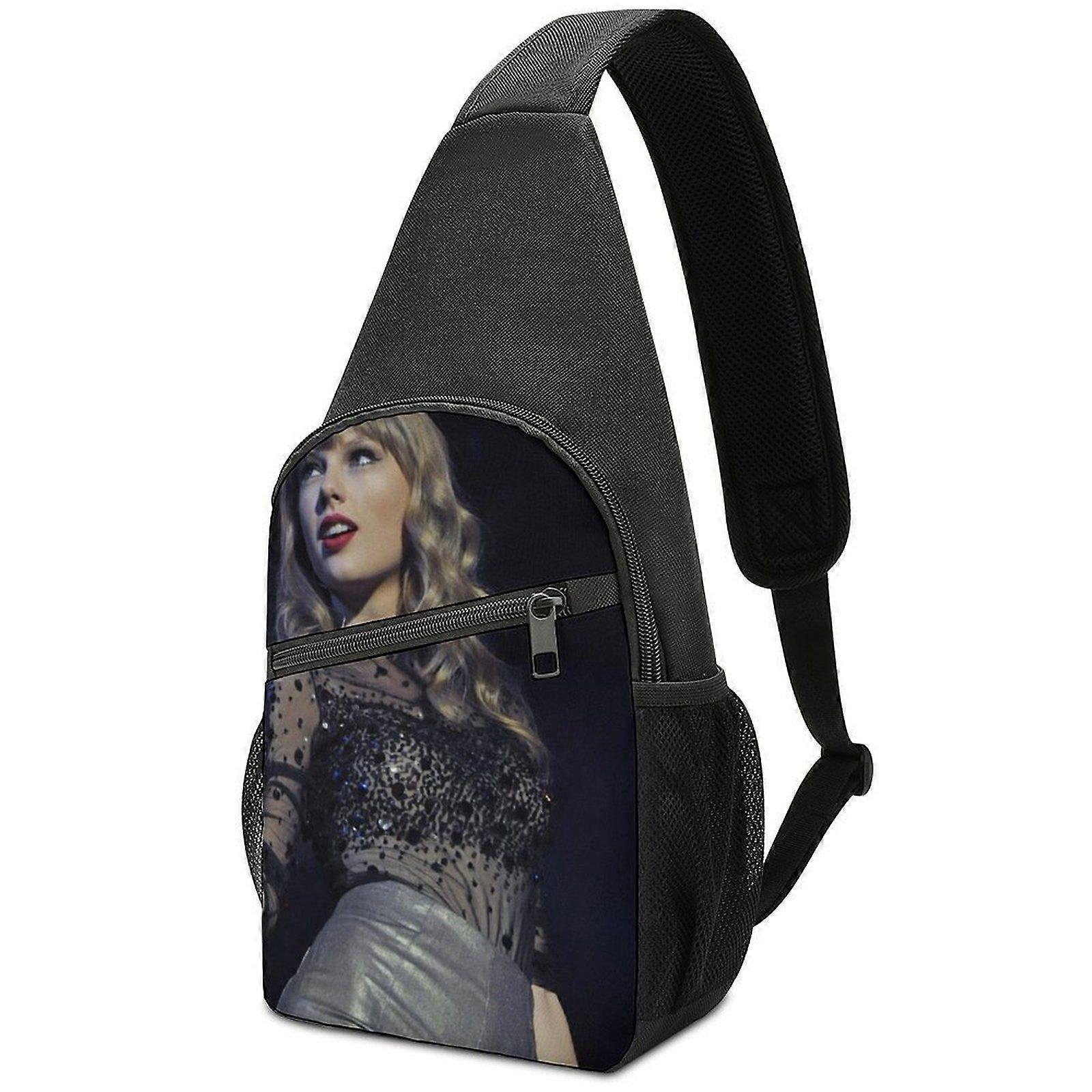 o8427 Taylor Swift Casual Oxford Crossbody Bag and Backpack Featuring Detachable Buckle, Mesh Side Storage, and Soft Padding p8427