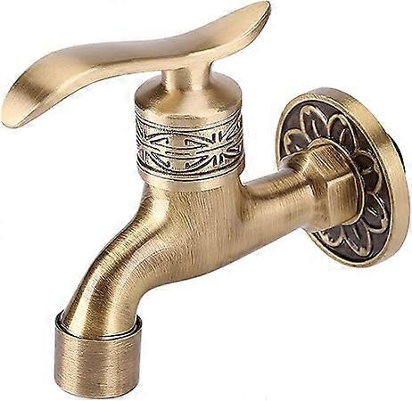 Antique brass washing machine faucet wall mounted