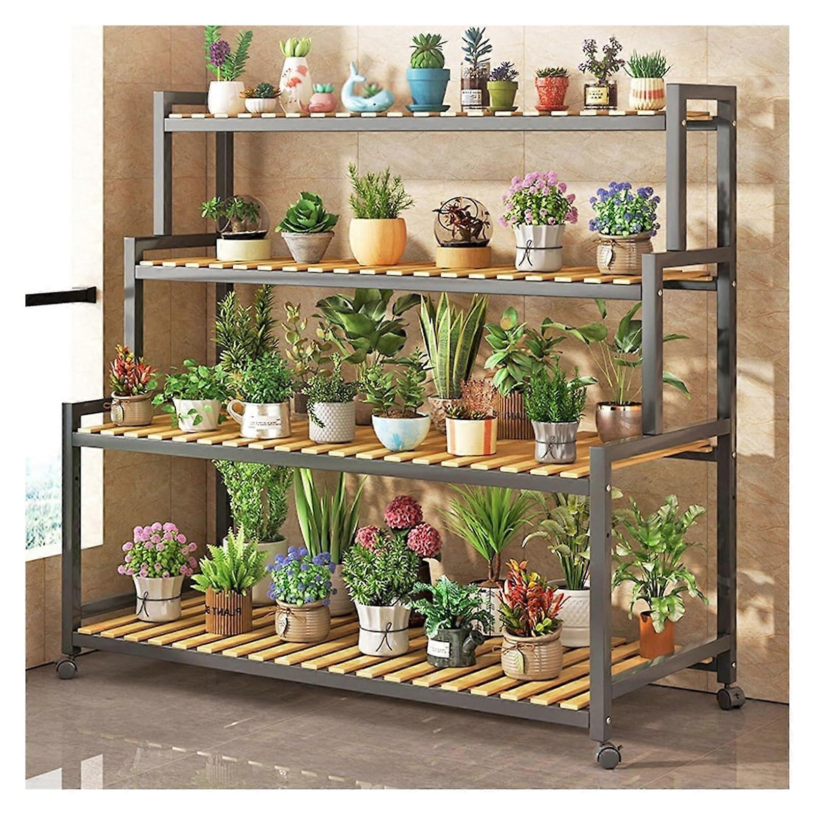Plant Stand Indoor Use, Corner Ladder Shelf, 4-Tier Adjustable Plant Rack, Storage Display Stand For Pots