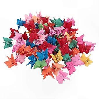 100 Mini Butterfly Claw Clips til kvinder og piger, mat finish hårtilbehør til tyndt eller tykt hår styling