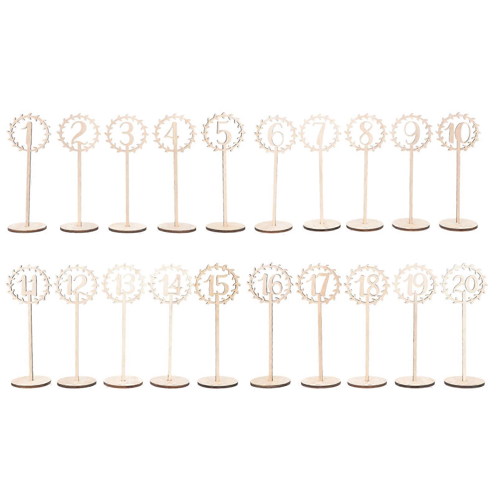Wood Table Numbers Sign for Wedding Banquets and Parties Standing Table Number Cards 1-10 11-20