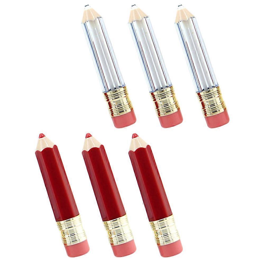 Pencil Shaped Lipstick Tubes for Storage Use Made of Plastic Assorted Color 6pcs 5ML