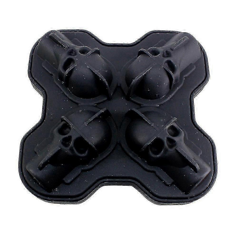 Blue 3d Skull Shaped Silicone Ice Mold Bar Kitchen Tool