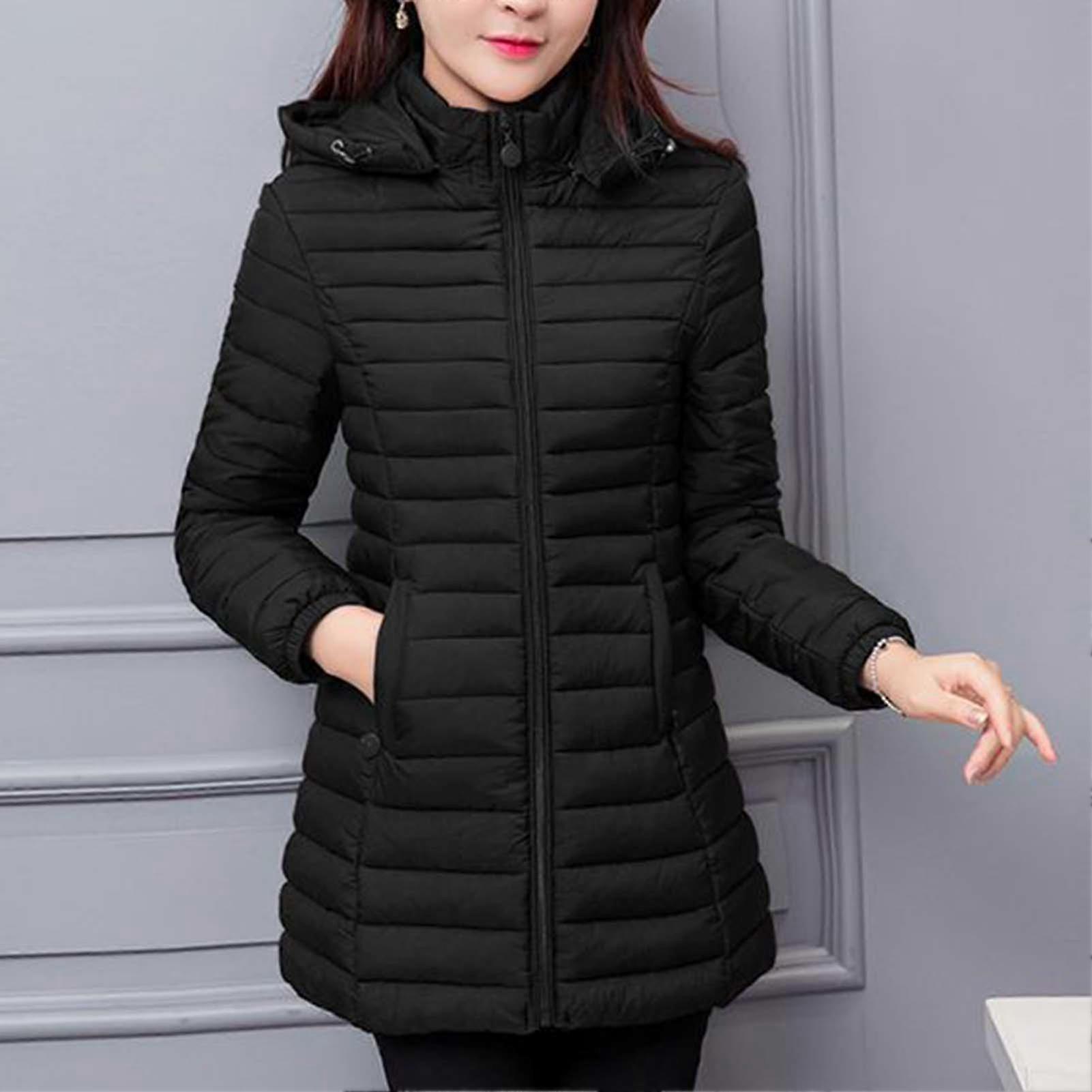 Fattened down cotton jacket women's mid-length