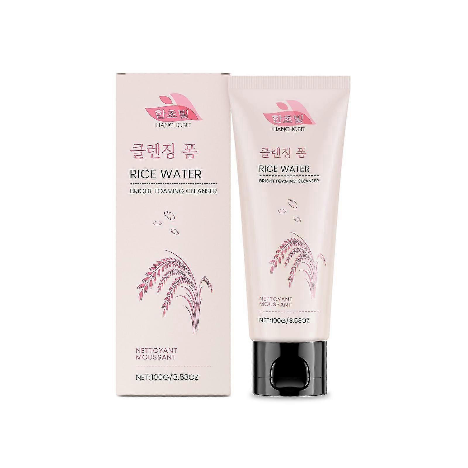 HANCHOBIT rice water brightening foam cleanser gently cleanses the face, refreshing and comfortable foam cleanser