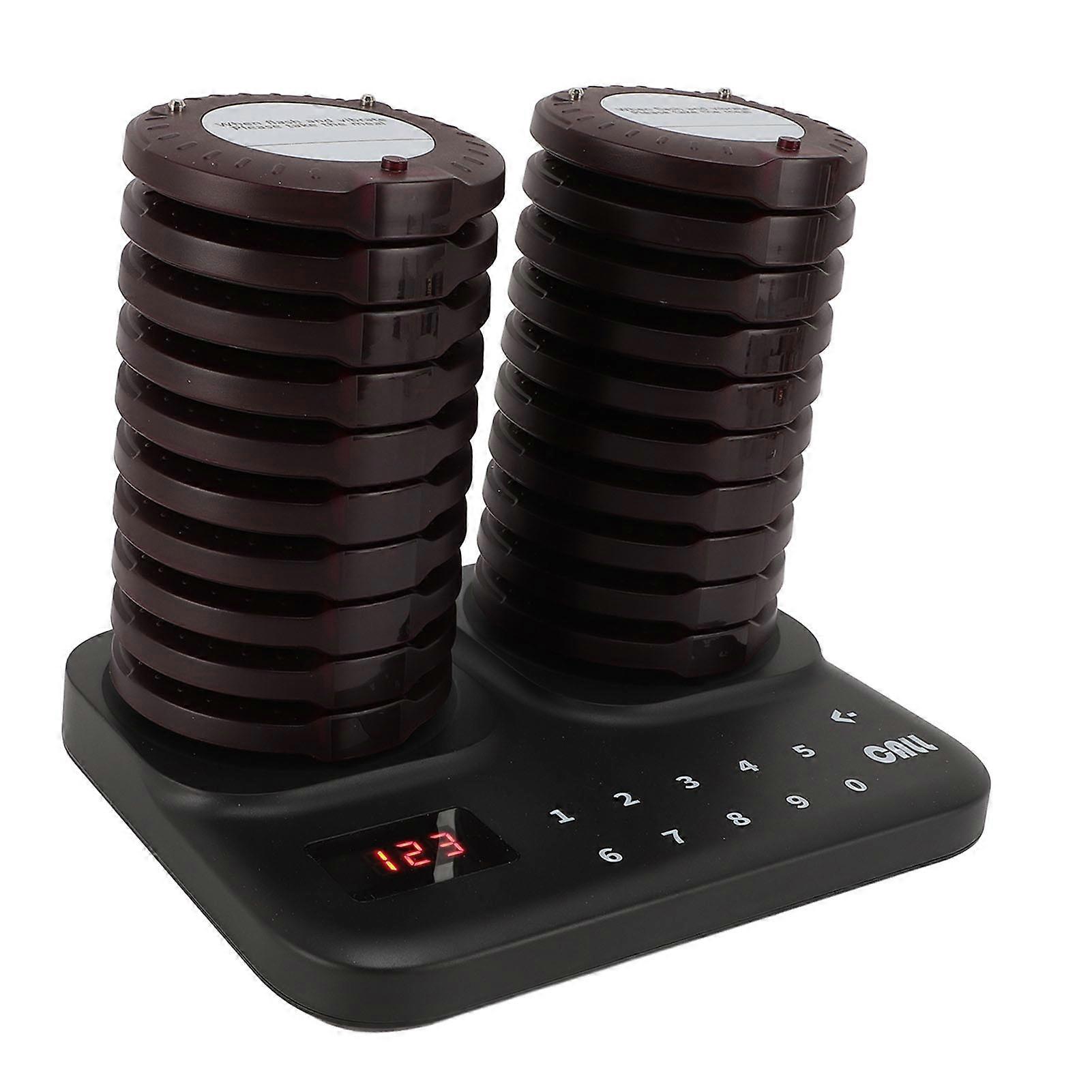 Wireless Restaurant Pager System 20 Beepers 800m Range UK Plug