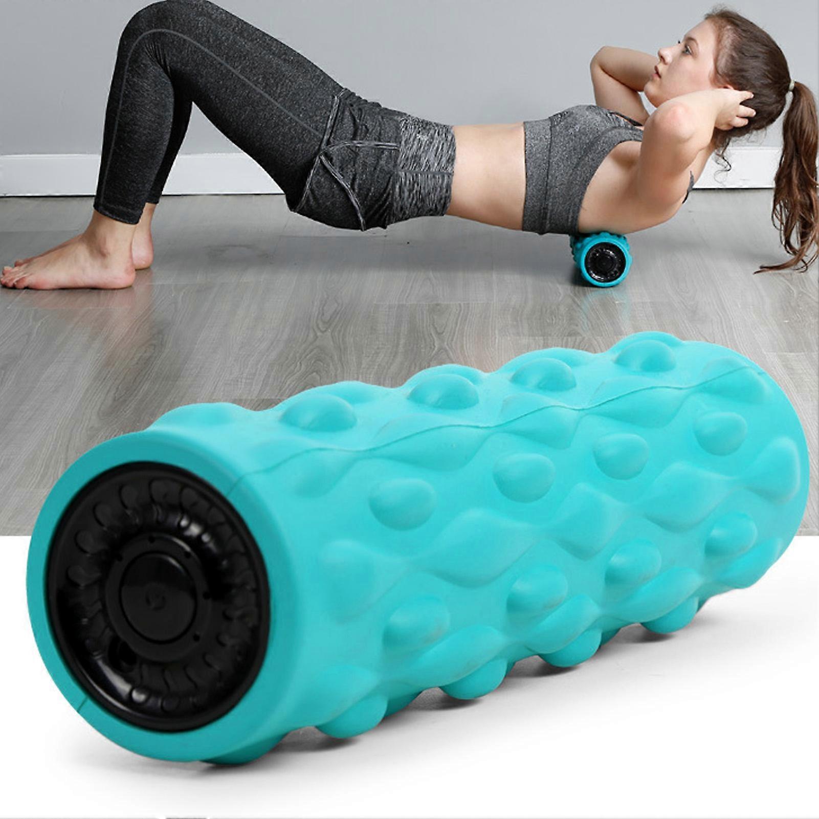 Vibrating Foam Roller Electric Deep Tissue Massager 2000mAh Cyan