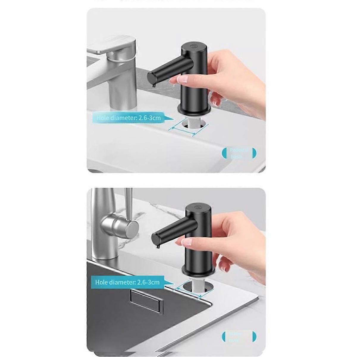 Countertop Sink Faucet Soap Dispenser Infrared Induction Automatic Soap Dispenser Bathroom Dispensers Liquid Silver