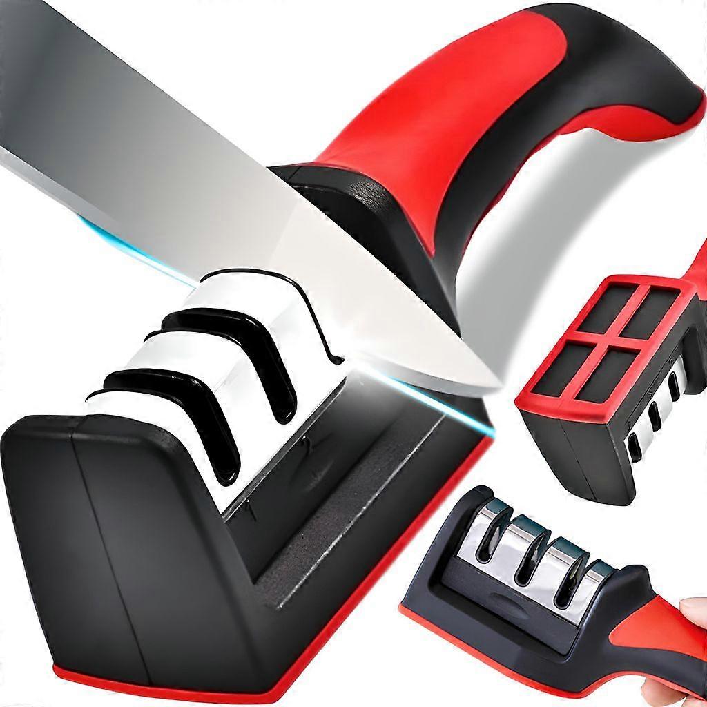 Manual knife sharpener professional hand knife sharpener sharp knife sharpener blade kitchen steel kitchen knife sharpening red