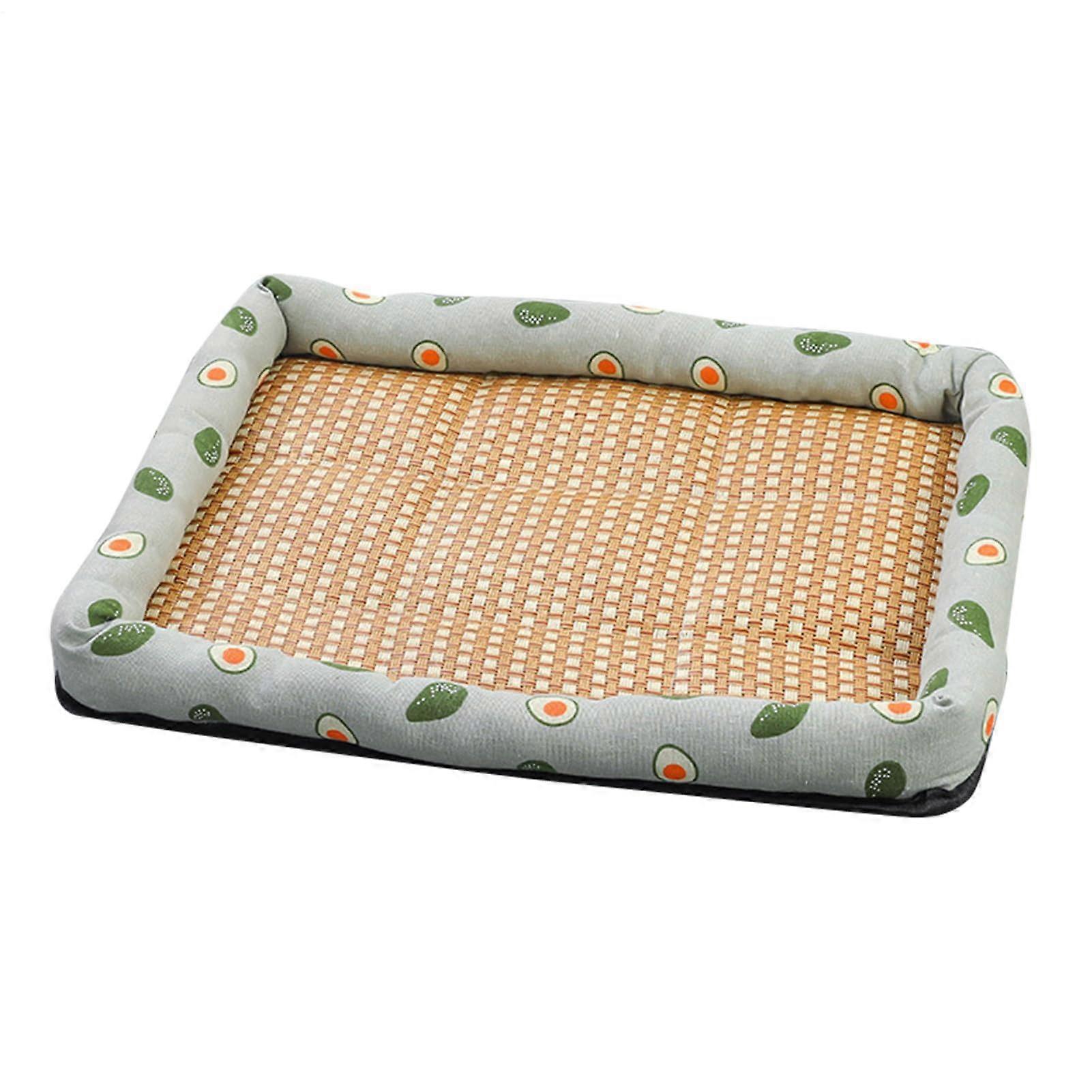 Cool Mat for Dogs ScratchResistant NonSlip Cooling Pet Mat Reusable Rattan Cushion For Puppies And Kittens Avocado