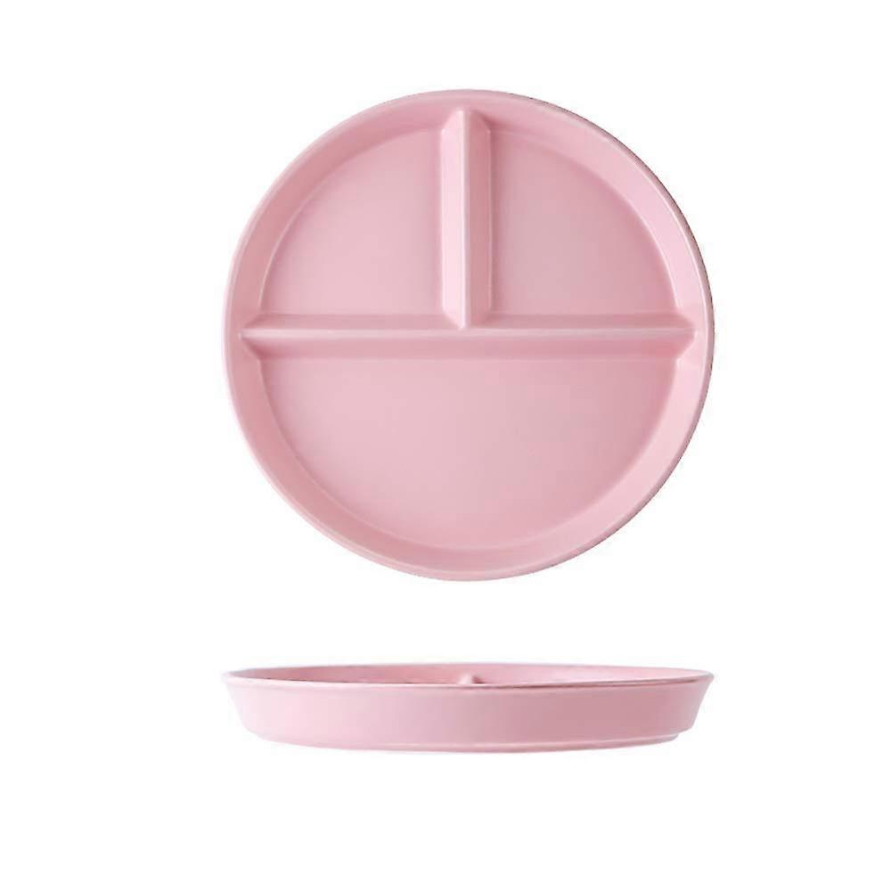 MICPB Dinner Sets 10Inch Grid Dessert Plate, Pink, Easy To Store, Easy To Clean