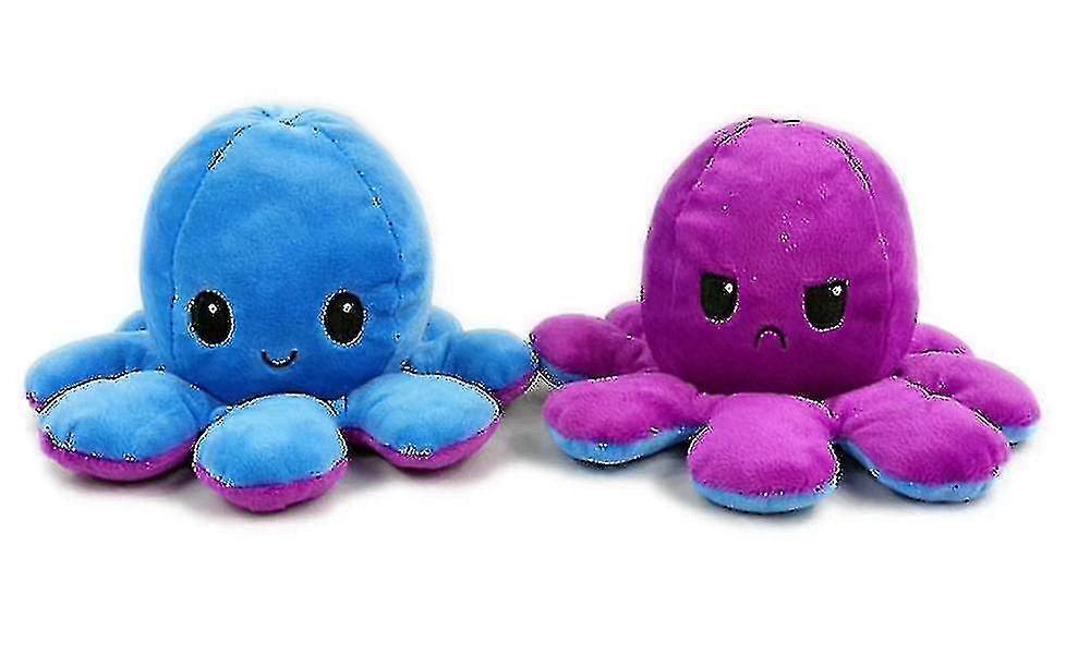 Plush Octopus Reversible Cute Flip Soft Toy Gift Happy Sad Mood-1