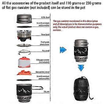 Camping Cookware Set with Windproof Outdoor Stove Light Weight Camping Pot Kit for Outdoor Cooking Hiking Backpacking