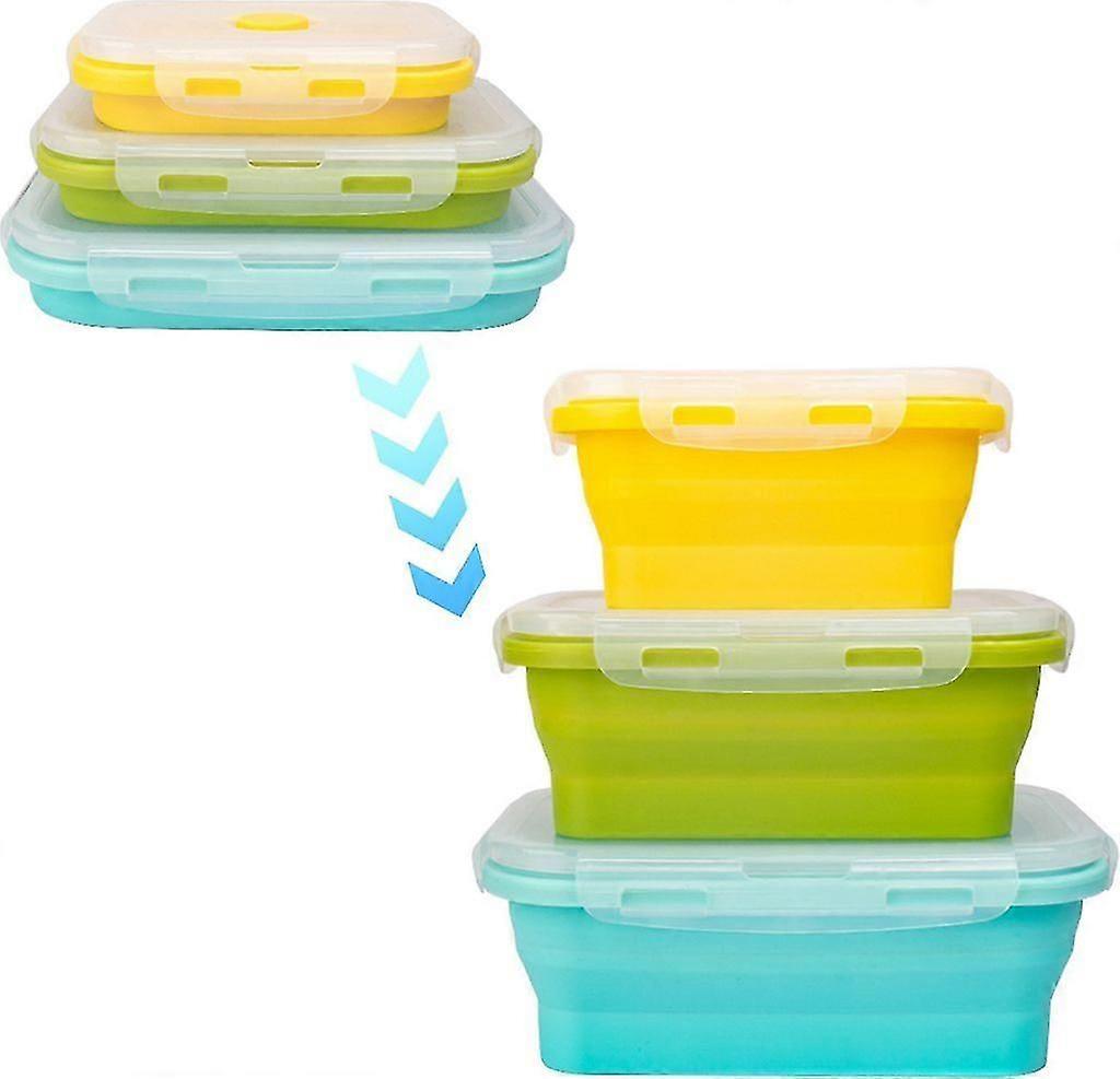 Pieces Collapsible Silicone Storage Containers, Storage Container Set, Lunch Bento Box with Lid, Dishwasher Safe, BPA Free