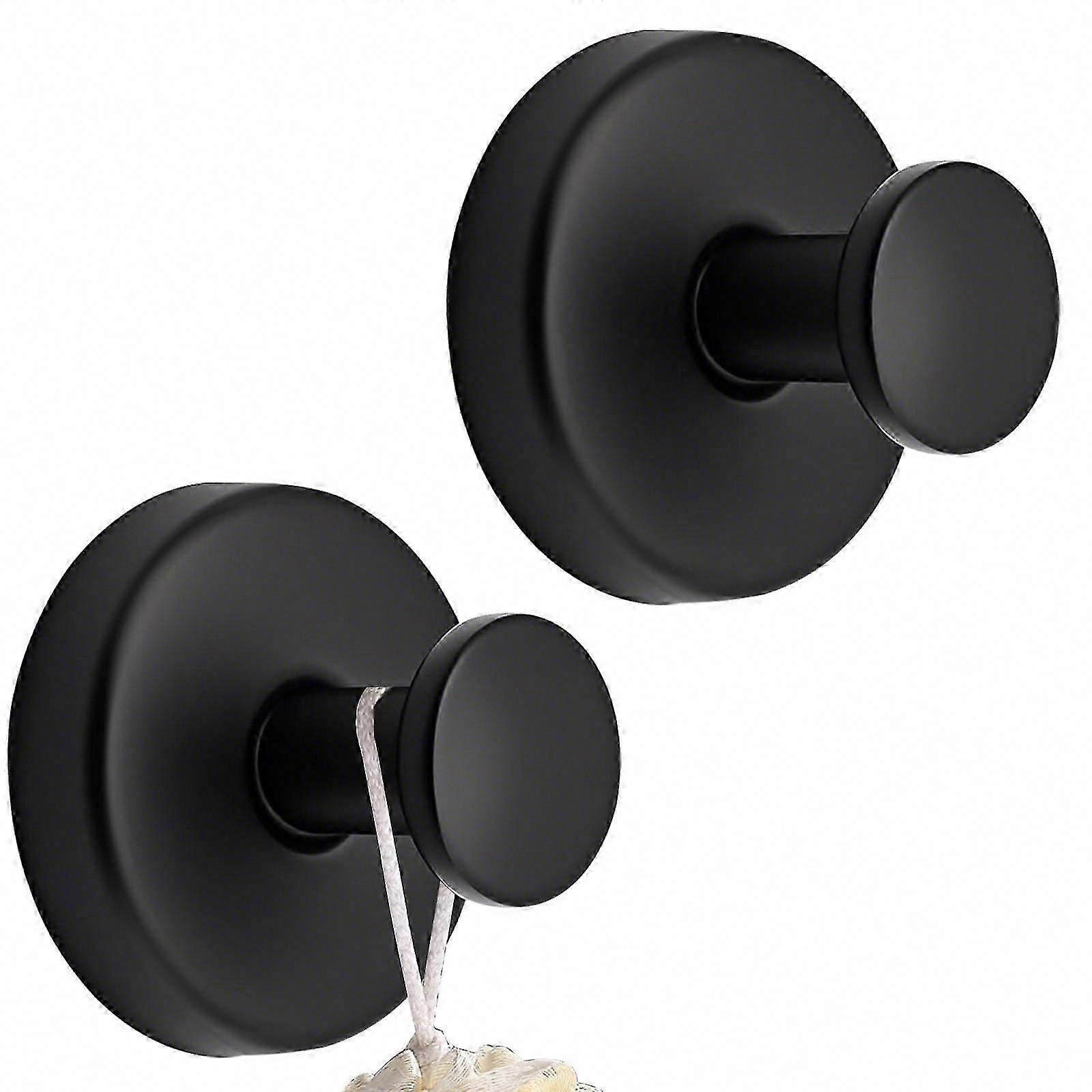 Roha Suction Cup Hooks 2Pack, Extra Strong Towel Holder for Shower and Bathroom, Versatile Black 2.0