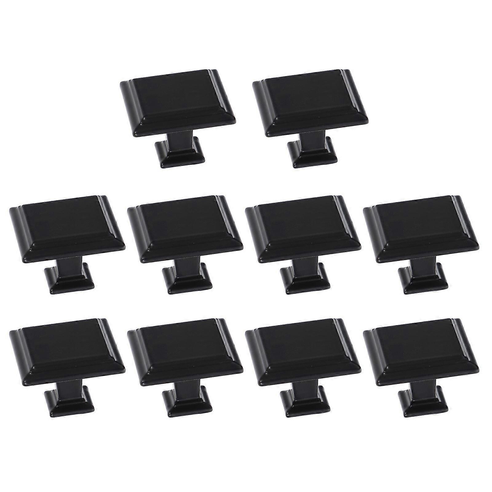 10pcs Square Knob Cupboard Wardrobe Door Knobs Black Drawer Pull Handles