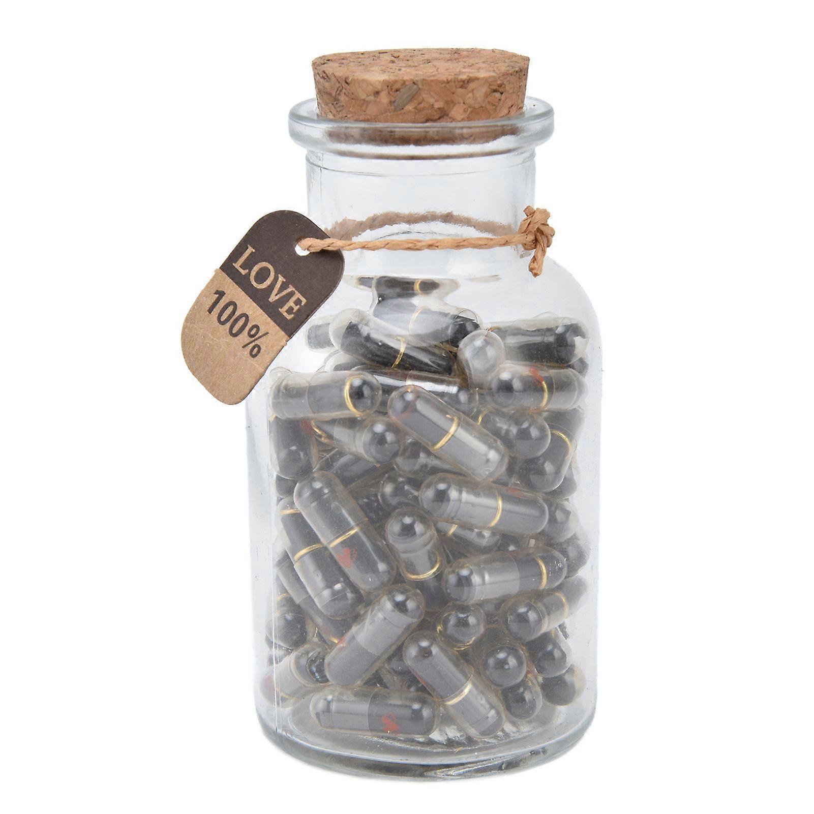 100pcs Capsule Massage Pills Shaped Glass Bottle Wishing Letter Paper Set for Perfect Gift