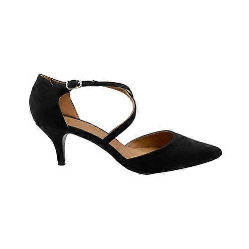 Where's That From Womens/Ladies Kennedi Suede Crossover Strap Wide Kitten Heel Shoes