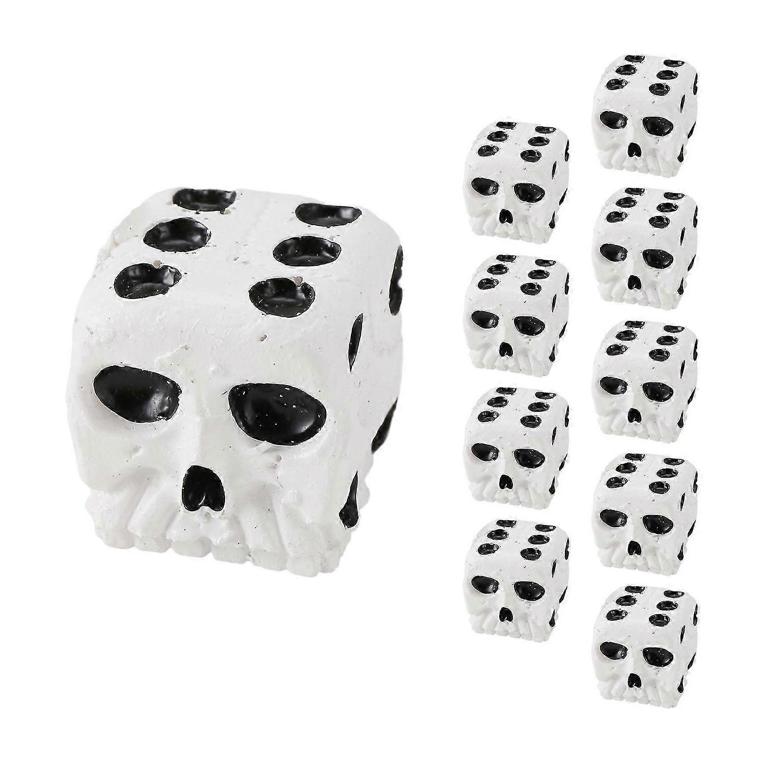 Skull Dice 6-Sided Bone Unique Gift For Halloween,White