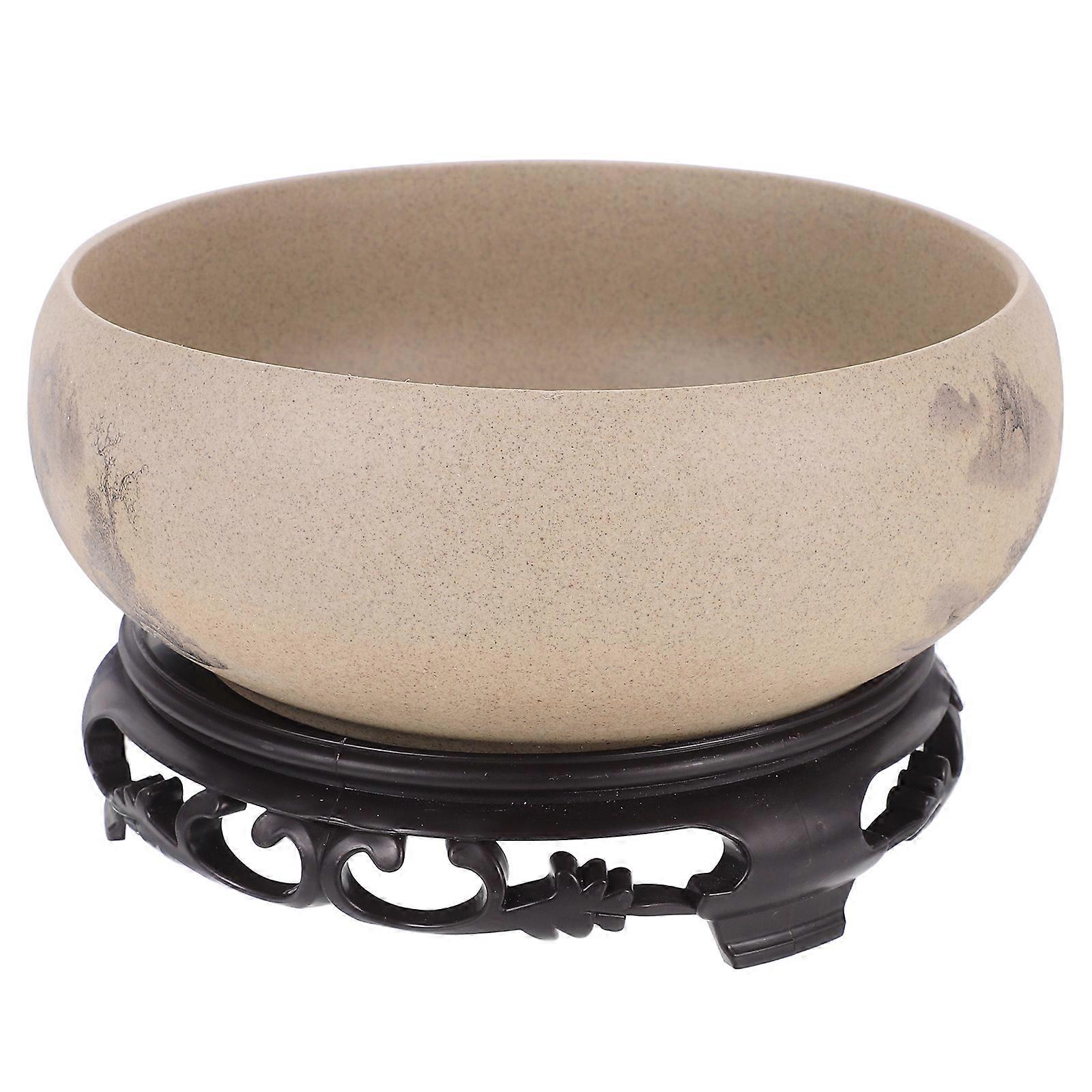 Hydroponics Ceramic Flower Pot for Succulent Plants Home and Garden Use Multi Material Round Shape 1 Set