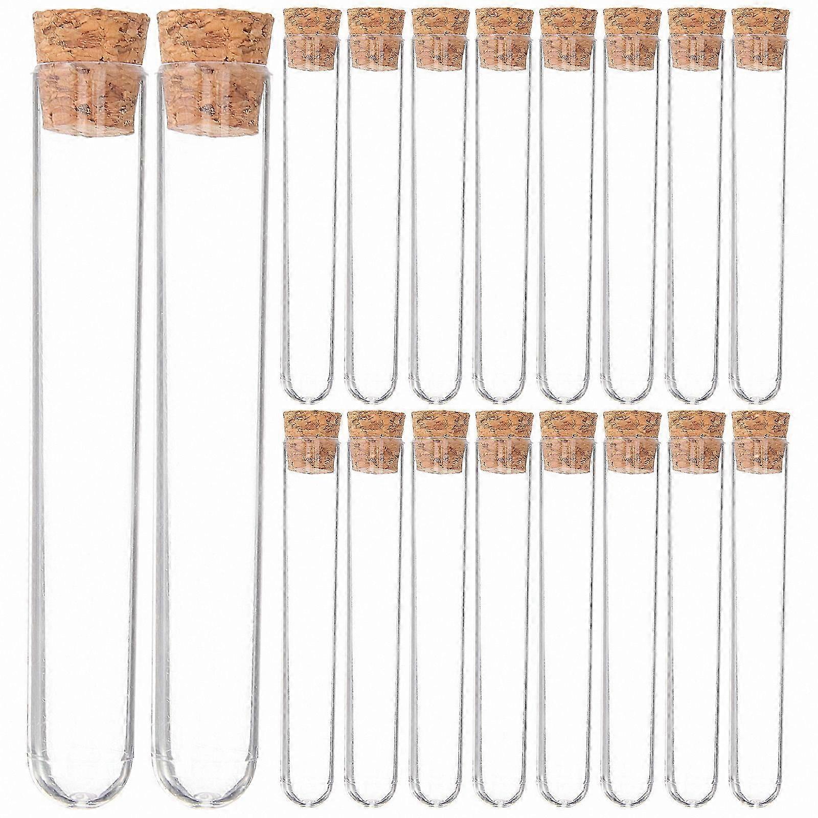 30-Pack Transparent Experiment Tubes with Cork Lids for Lab Storage and Science Projects