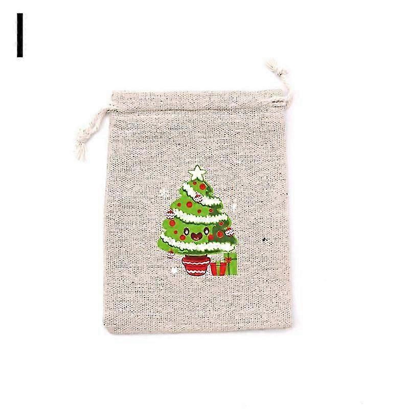 Christmas Linen Bag Candies Drawstring Gift Storage