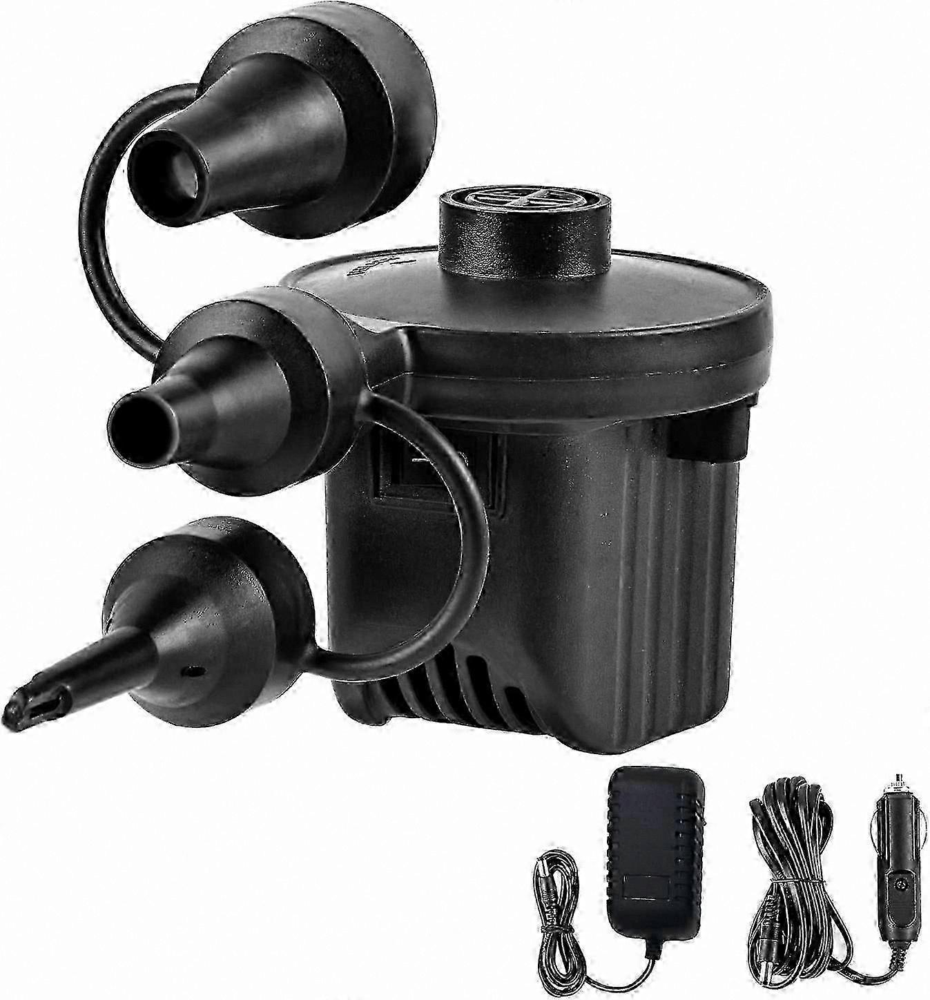 Portable Electric Air Pump with 3 Nozzle Adapters for Inflatable Mattresses, Floats, SUP, Camping, and Travel
