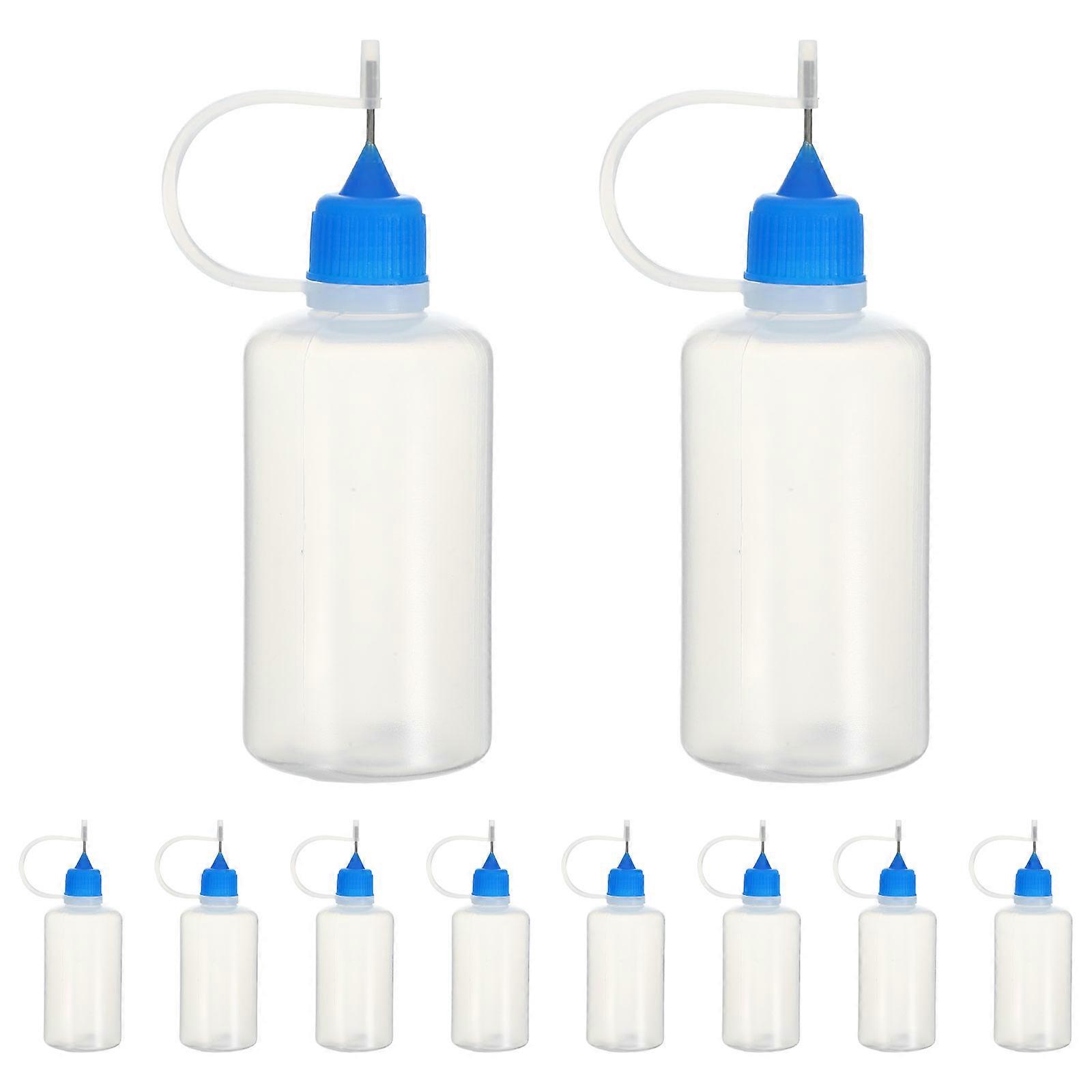Glue Bottles for DIY Projects 10Pcs Blue Empty Squeeze Bottles with Tip