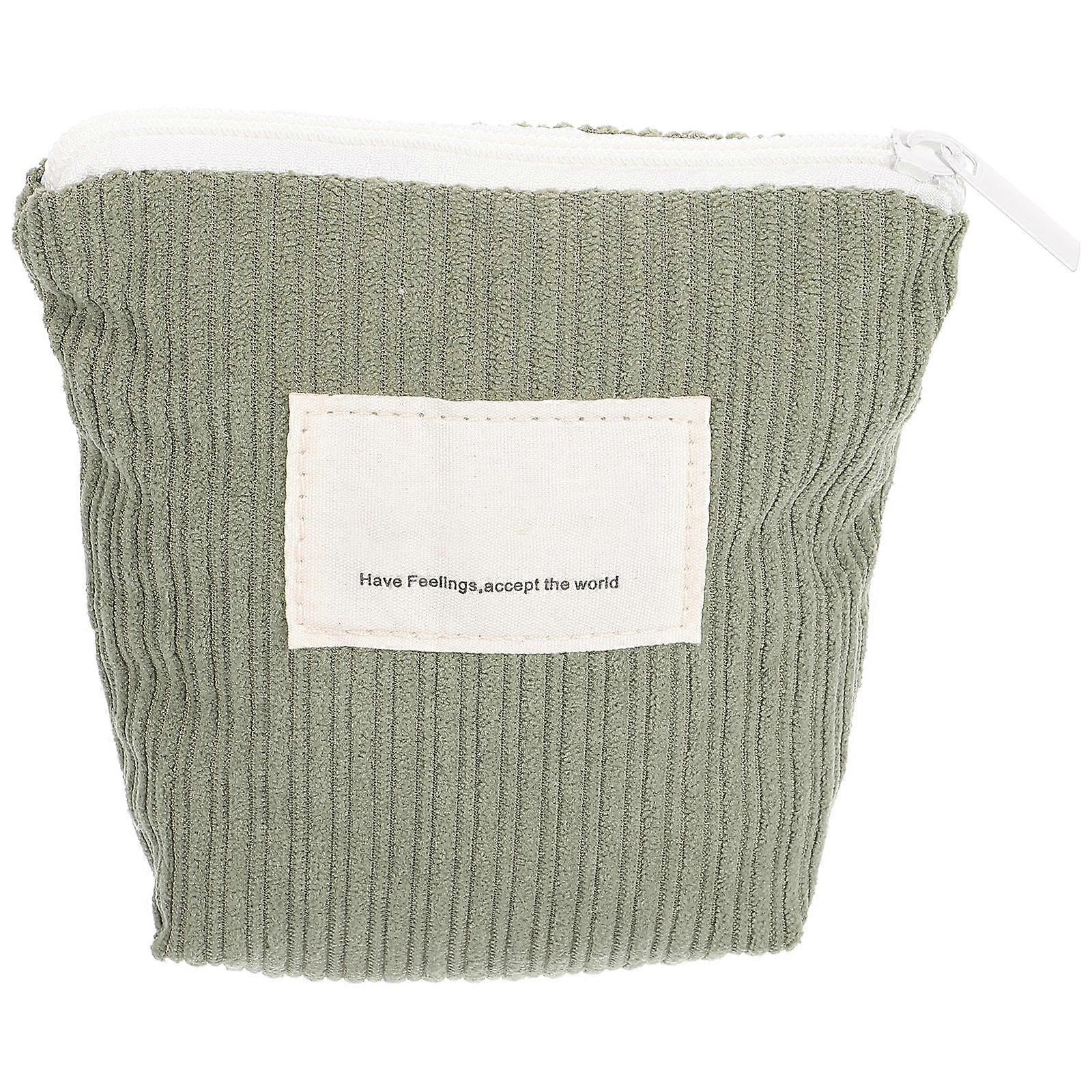 Sanitary Pad Pouch for Women Indoor Activities Cotton Green Wear Resistant 1Pack