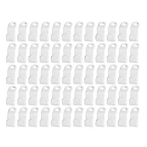 60x Hooks for Hangers - White White