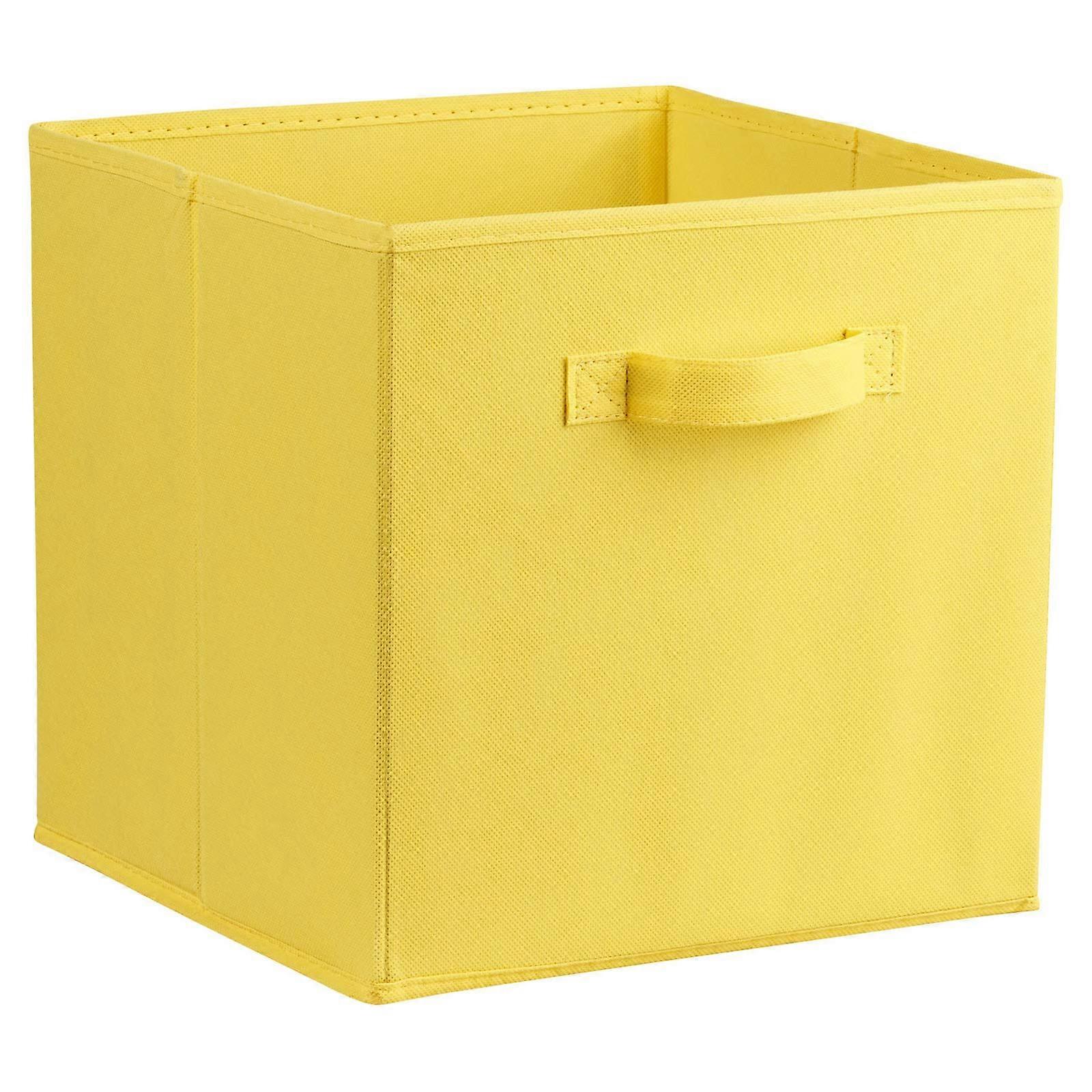 Fabric Storage Box For 4, 6, 8, 9 And 10 Cube Units Yellow Compatible With Cube Unit Shelves