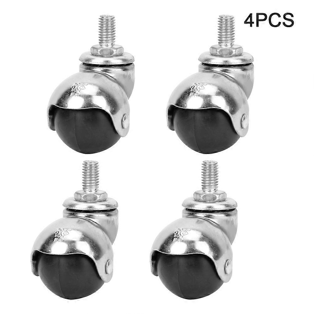 Lot de 4 roulettes universelles à billes de 1,5 pouce, tige à vis M10 légère, anticorrosion, pour meubles