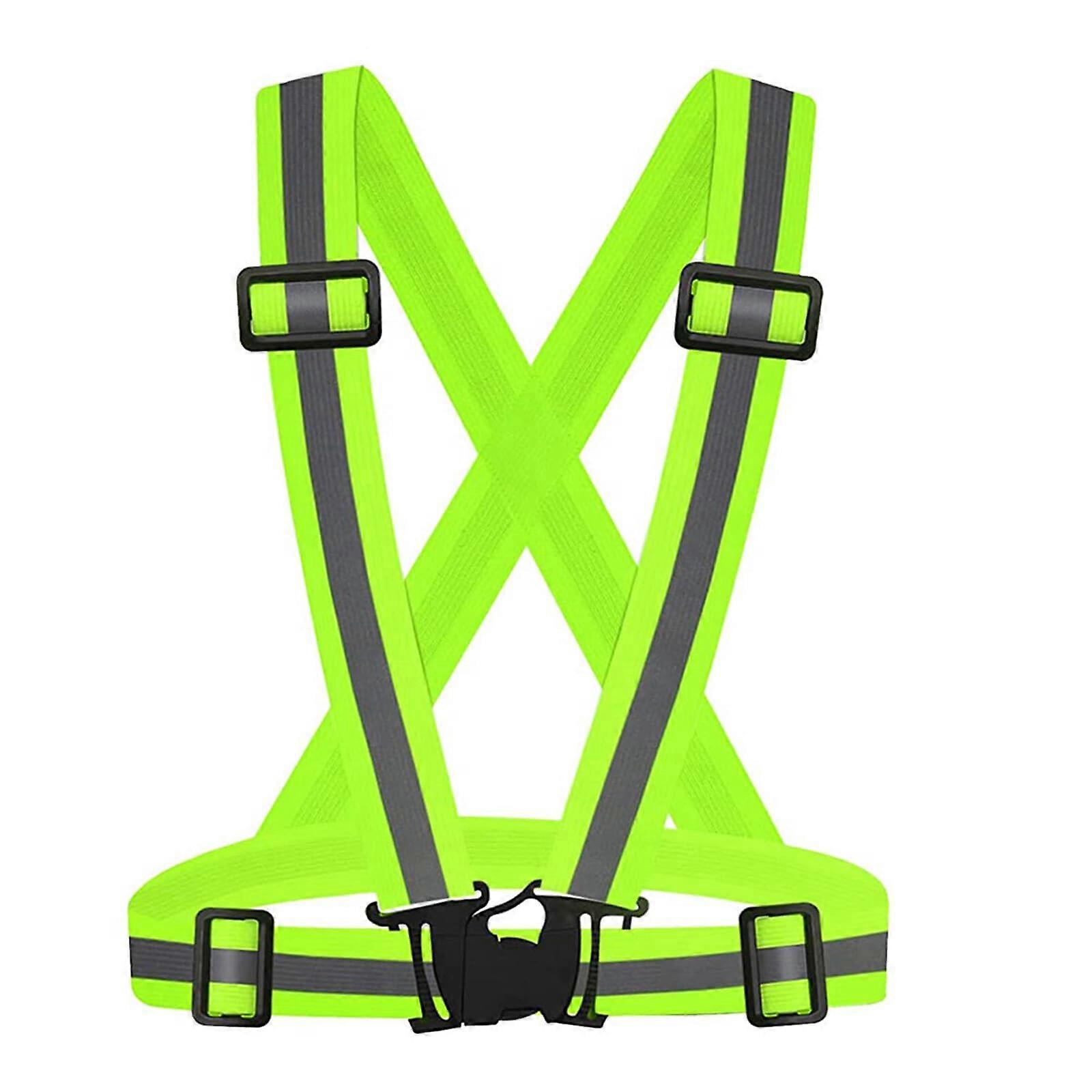 Reflective Vest Unisex High Visibility Running Gear Adjustable Safety Vest For Night Running Walking Cycling