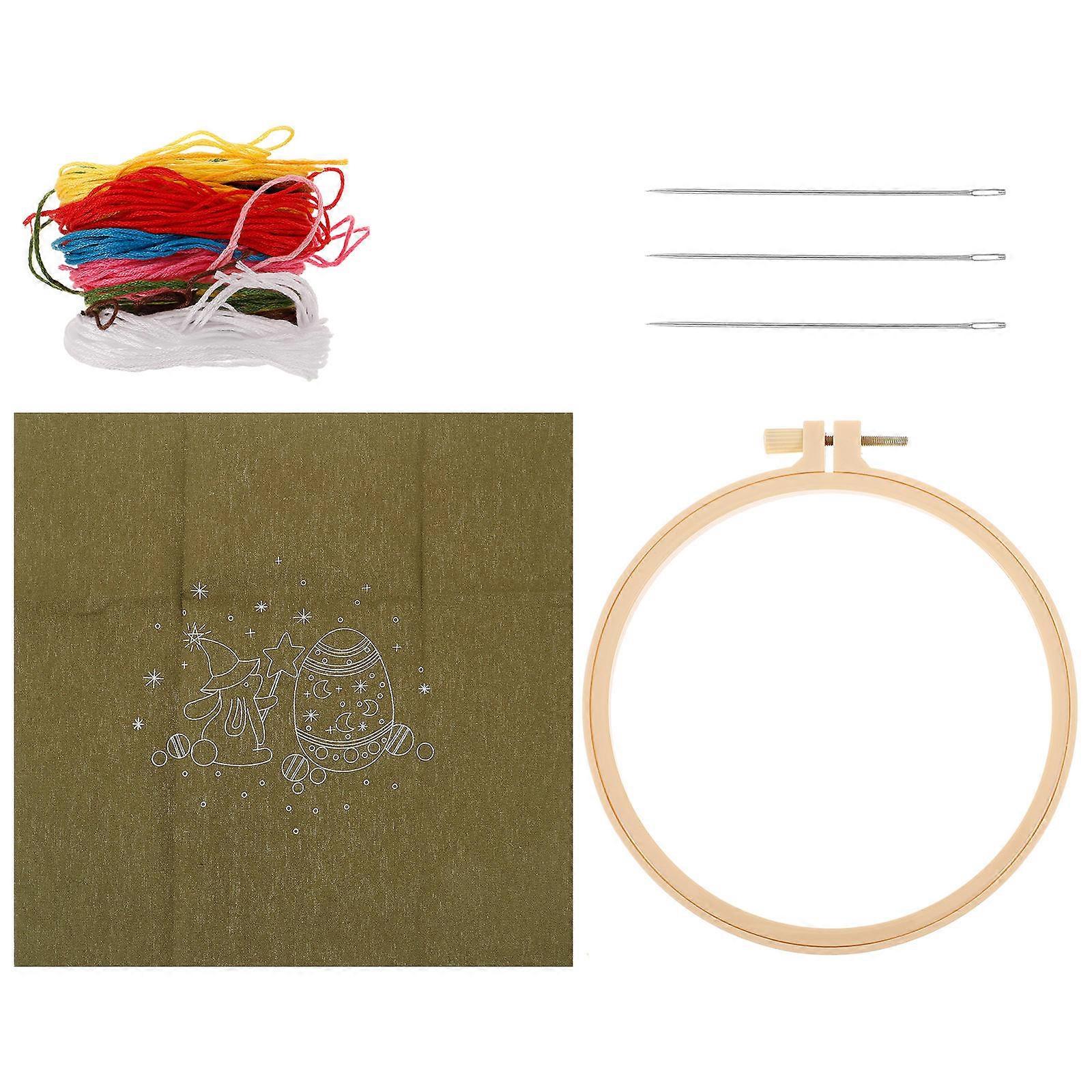 Household Cross Stitching Kit for Embroidery Hoop Convenient Use 3Sets