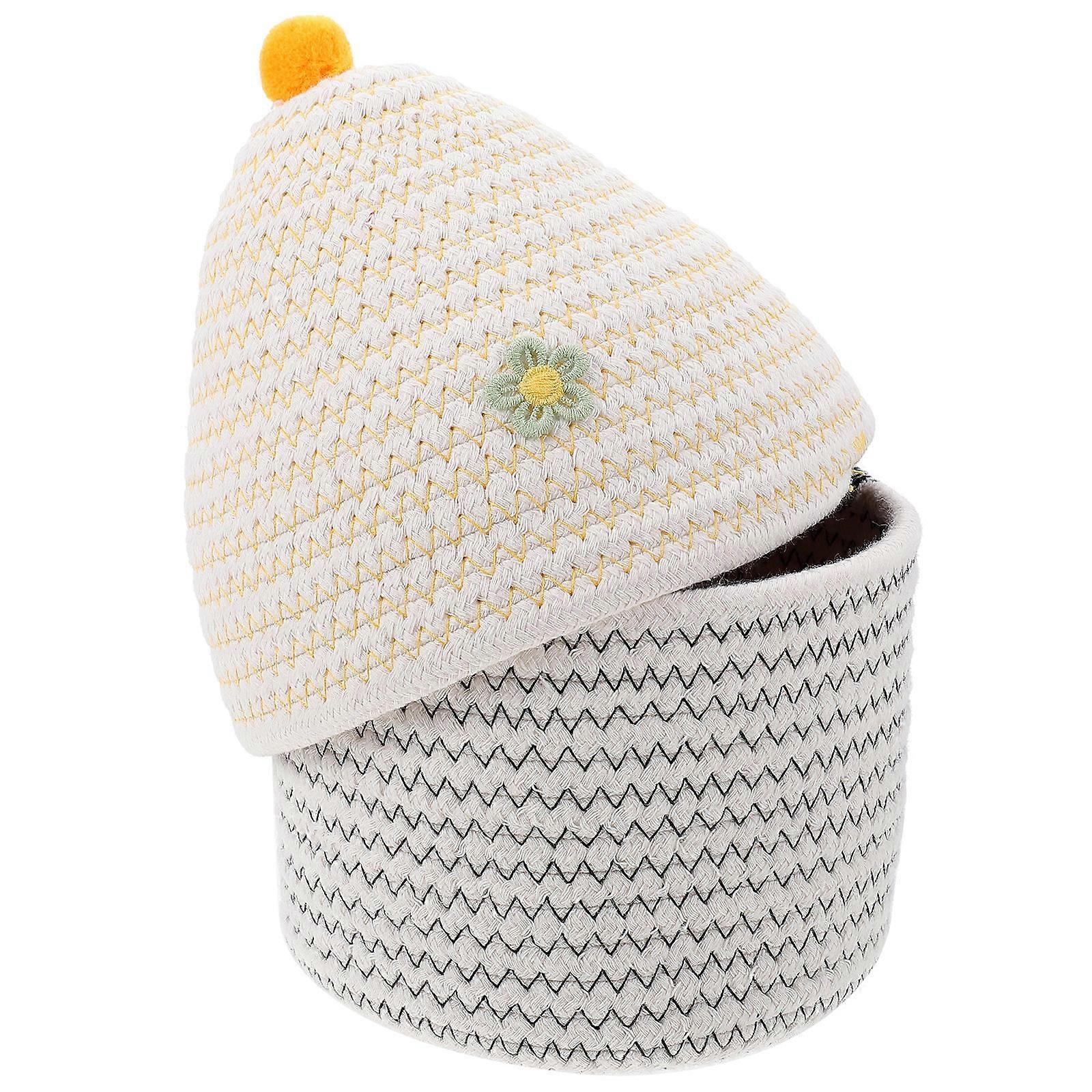 Multi-Purpose Storage Basket Woven Basket for Home Use 2Pcs Yellow