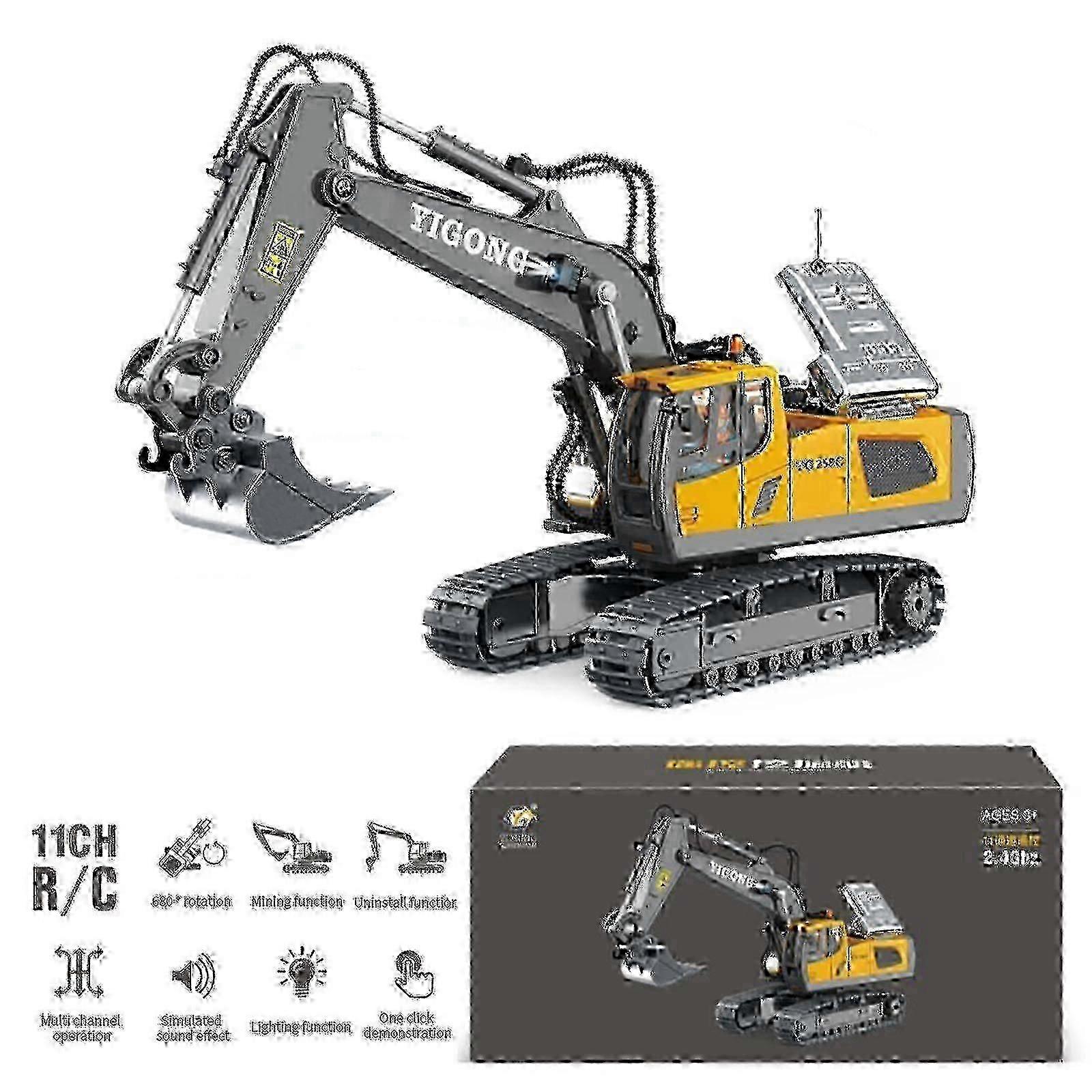 18チャンネル油圧フルメタル掘削機G308h 1/14 Rtr-sy - 子供コレクターのためのリモートコントロール建設車両