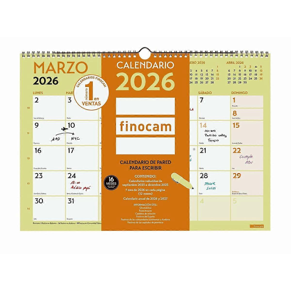 Wall calendar Finocam Multicolour A3 Paper