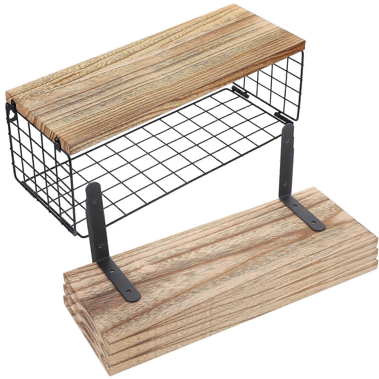 Multi-color Floating Shelves 2 Sets Rectangular Style Decorative Storage For Office 40X15CM Furniture