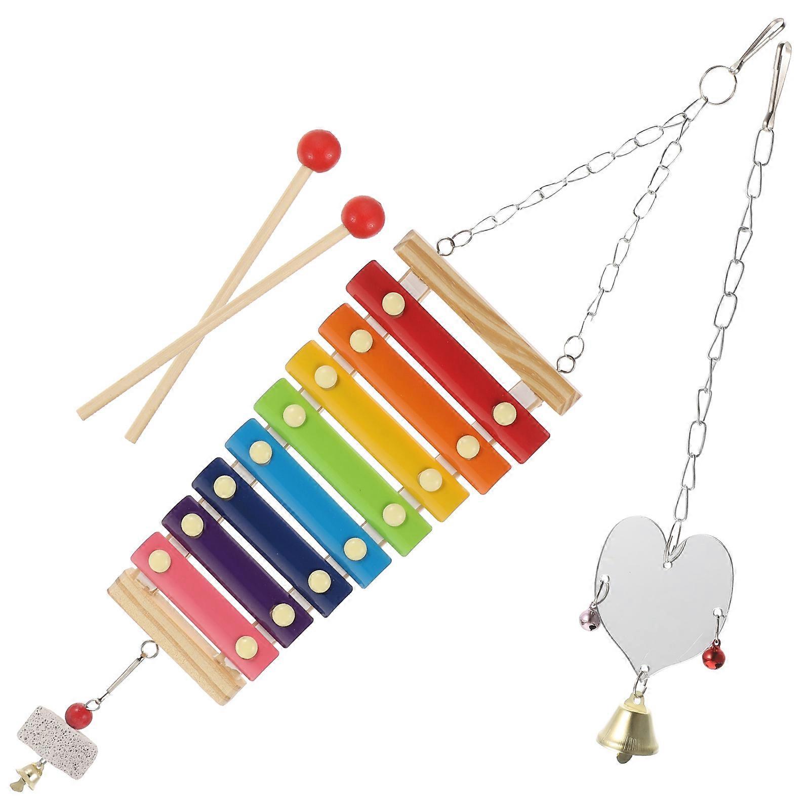 Wooden Chicken Toys Hanging Chew Toys Foraging 5Sets Durable Pet Plaything