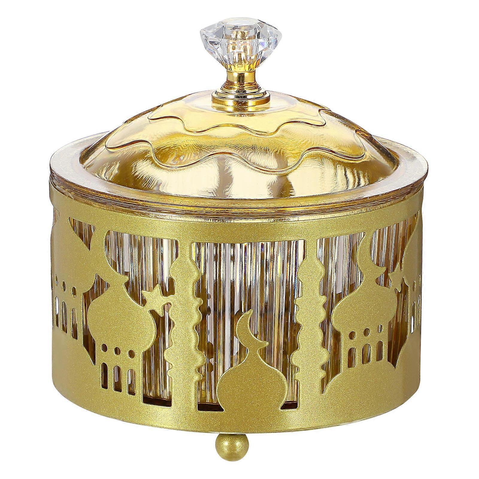 5Pcs Arab Style Dried Fruit Snack Tray Serving Plate Suitable For Festive Occasions In Golden Color