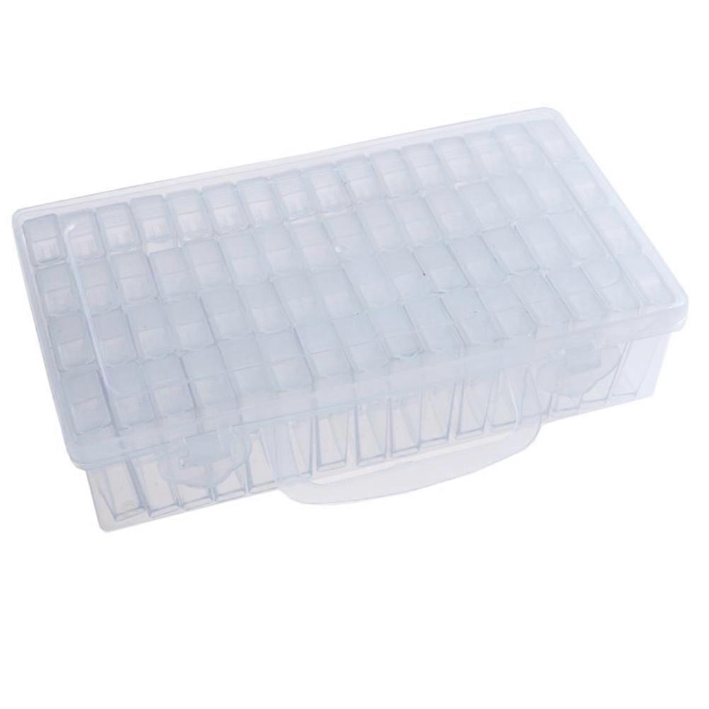 Storage Box with Compartments Jewelry Organizer for 3Pcs 64 Grids Clear Plastic