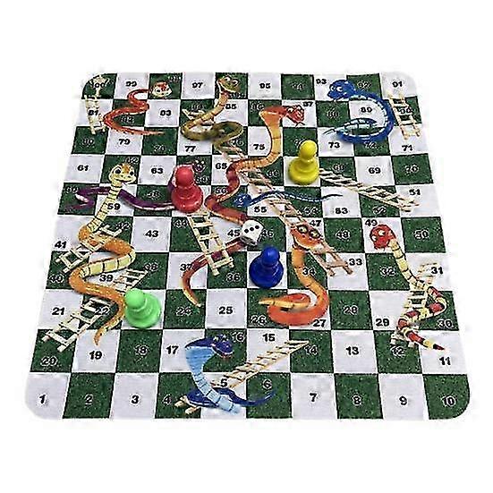 1 Set Snake Ladder Chess Board Game with 24CM Chessboard 4 Chess 2025