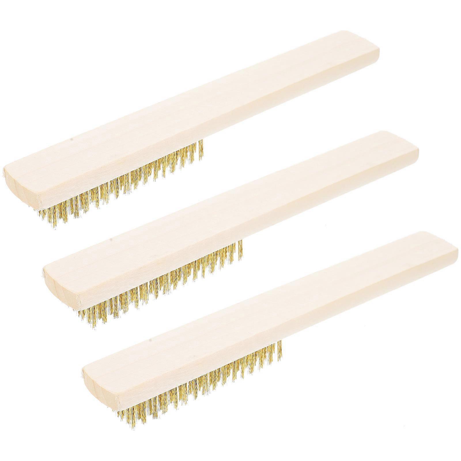 Multi-Purpose Portable Wire Brush Made Of Wood And Copper For Effective Rust Cleaning 6Pcs
