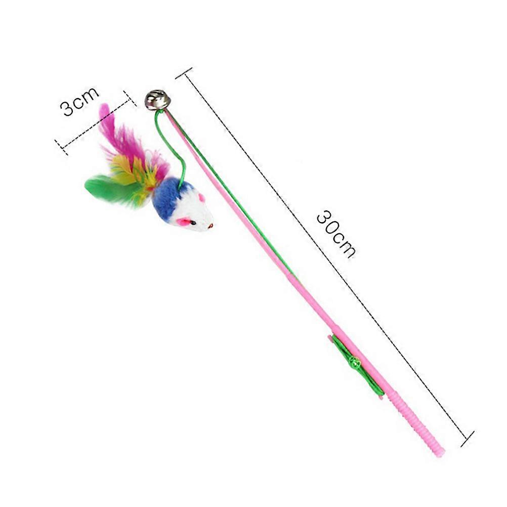 Interactive Cat Wand Toys Pet Cat Toys Teaser Mouse For Cat Stick Shape Colorful Design Cat Owners 40x3x3cm 5Pack