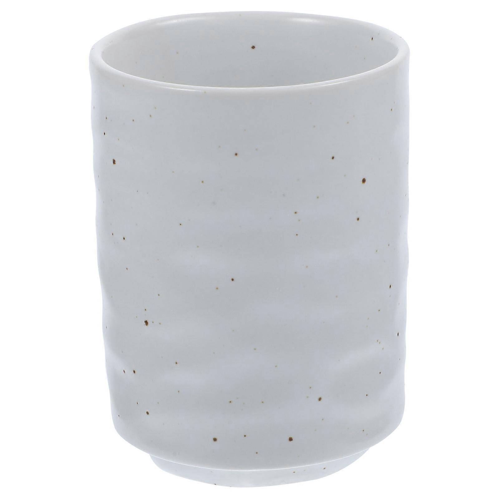 Ceramic Japanese Tea Cups Teacup for Household Use 2Pcs White