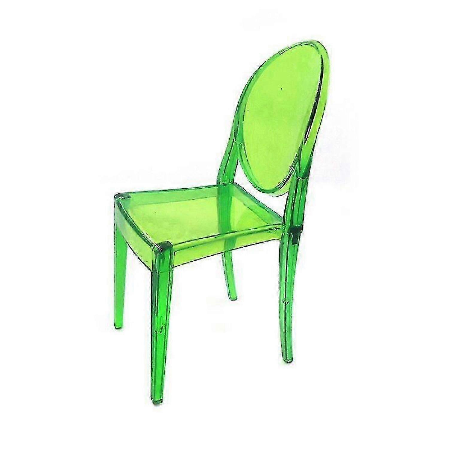 Krzesła do jadalni z pleksiglasu w stylu mid-century modern, domek dla lalek – zestaw 2 szt. – zabytkowe akrylowe krzesła wypoczynkowe, 160 x 80 x 84 mm – HK